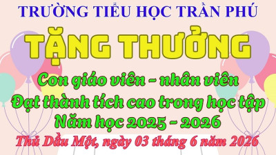 TỔ CHỨC TẶNG THƯỞNG CON CÁN BỘ, GIÁO VIÊN, NHÂN VIÊN CÓ THÀNH TÍCH CAO TRONG HỌC TẬP NĂM HỌC 2025 – 2026