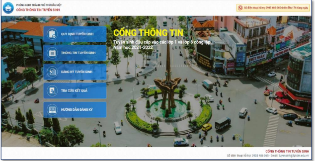 Thông báo Công văn 725 của Phòng GD-ĐT TP Thủ Dầu Một về việc hướng dẫn tuyển sinh trực tuyến năm học 2021-2022.