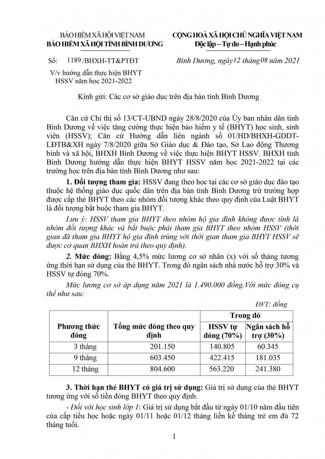 CV1189 BHXH1